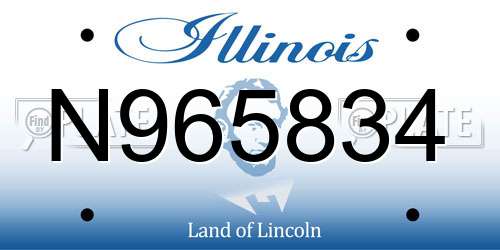 N965834 Illinois License Plate