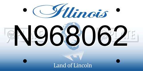 N968062 Illinois License Plate