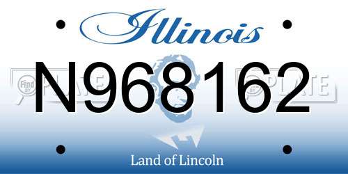 N968162 Illinois License Plate