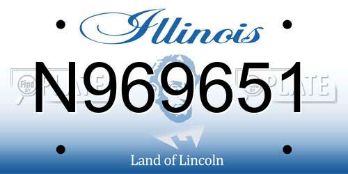 N969651 Illinois License Plate