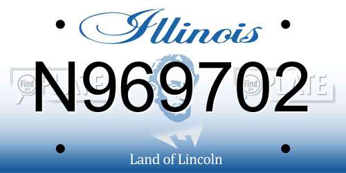 N969702 Illinois License Plate