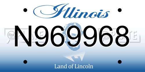N969968 Illinois License Plate