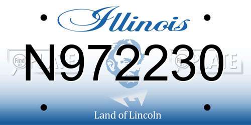 N972230 Illinois License Plate