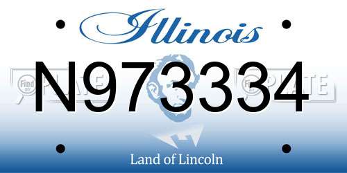 N973334 Illinois License Plate