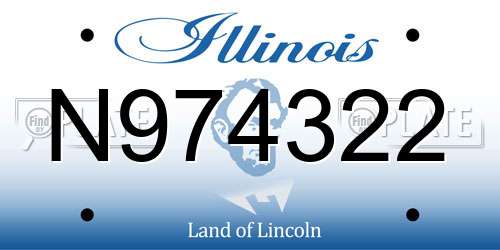 N974322 Illinois License Plate
