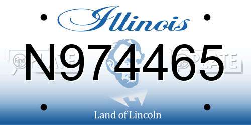 N974465 Illinois License Plate