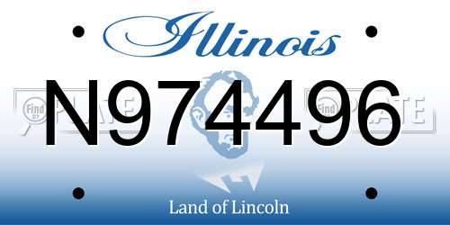 N974496 Illinois License Plate