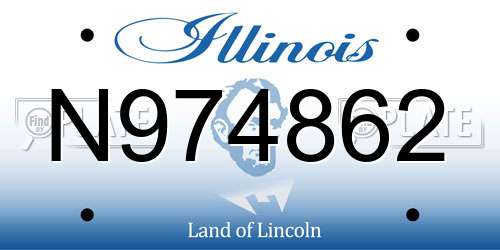 N974862 Illinois License Plate