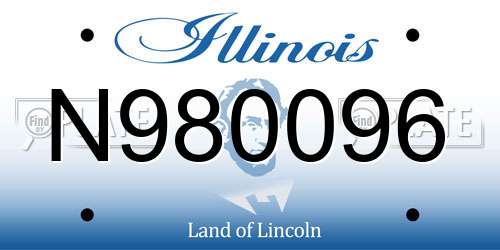 N980096 Illinois License Plate