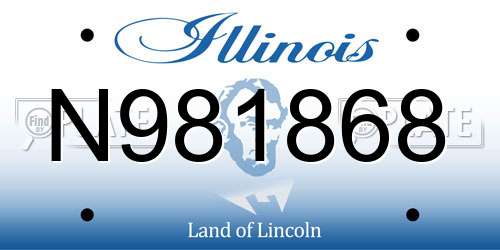 N981868 Illinois License Plate