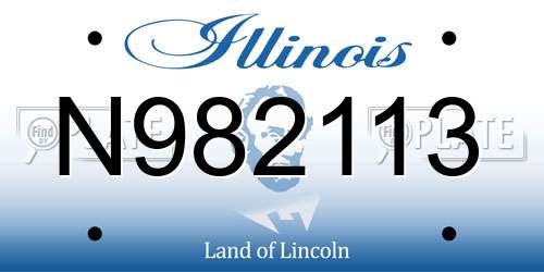 N982113 Illinois License Plate