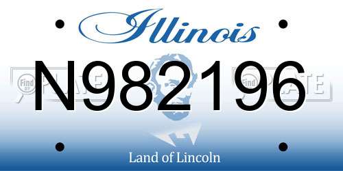 N982196 Illinois License Plate