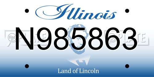 N985863 Illinois License Plate