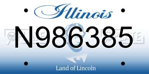 N986385 Illinois License Plate