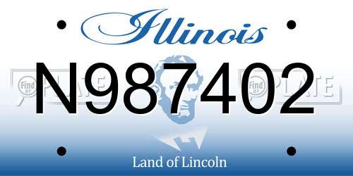 N987402 Illinois License Plate