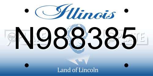 N988385 Illinois License Plate