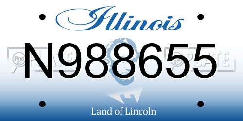 N988655 Illinois License Plate