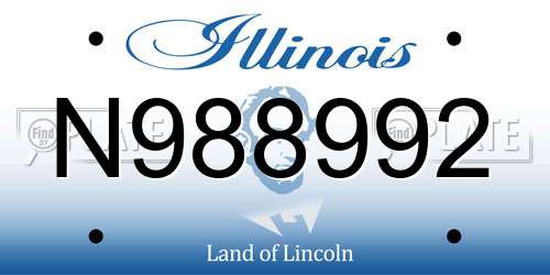 N988992 Illinois License Plate