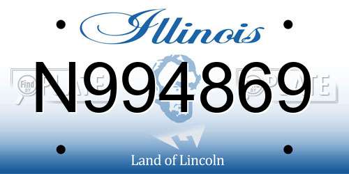 N994869 Illinois License Plate
