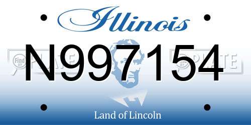 N997154 Illinois License Plate
