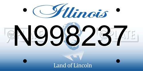 N998237 Illinois License Plate