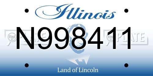 N998411 Illinois License Plate