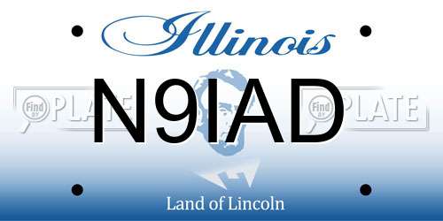 N9IAD Illinois License Plate