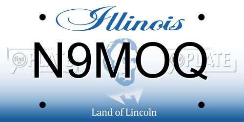 N9MOQ Illinois License Plate