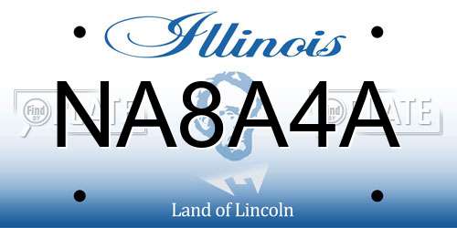 NA8A4A Illinois License Plate