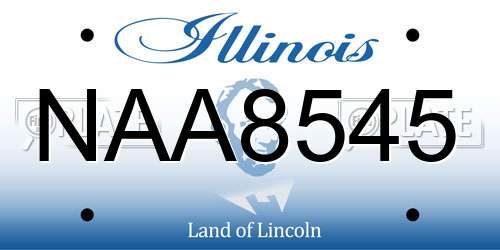 NAA8545 Illinois License Plate