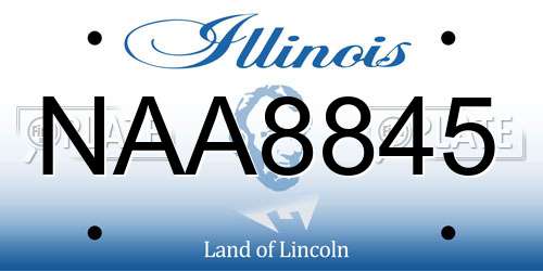 NAA8845 Illinois License Plate