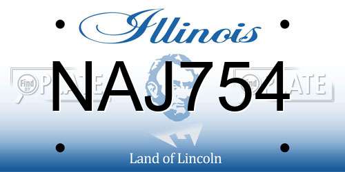 NAJ754 Illinois License Plate