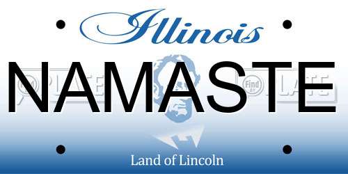NAMASTE Illinois License Plate