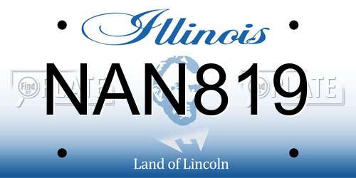 NAN819 Illinois License Plate