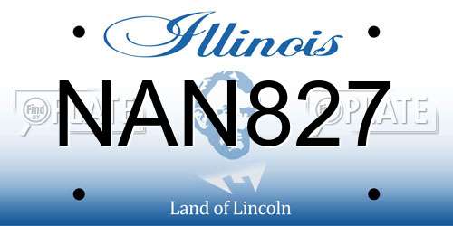 NAN827 Illinois License Plate