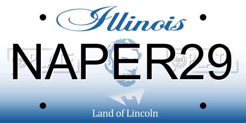 NAPER29 Illinois License Plate