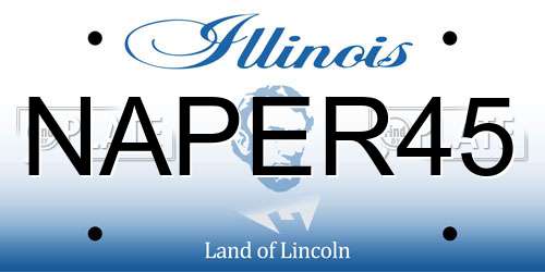NAPER45 Illinois License Plate