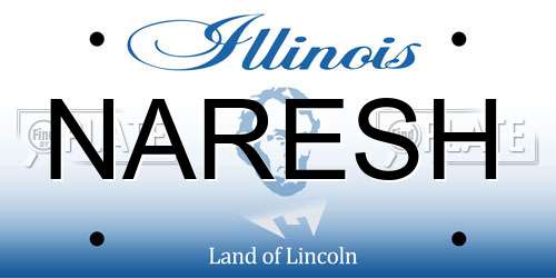 NARESH Illinois License Plate