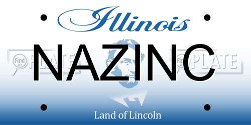 NAZINC Illinois License Plate