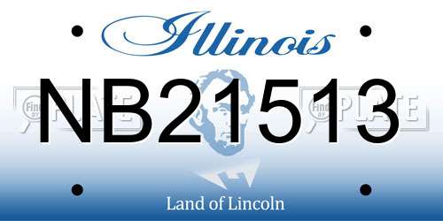 NB21513 Illinois License Plate