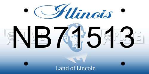 NB71513 Illinois License Plate