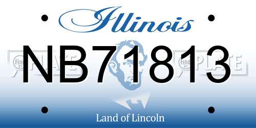 NB71813 Illinois License Plate