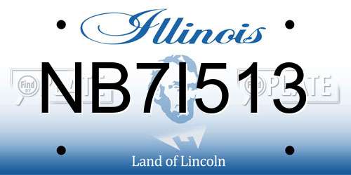 NB7I513 Illinois License Plate