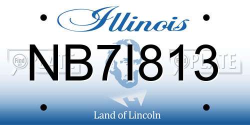 NB7I813 Illinois License Plate