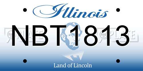 NBT1813 Illinois License Plate
