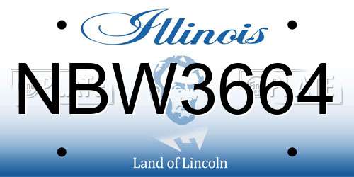 NBW3664 Illinois License Plate