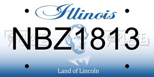 NBZ1813 Illinois License Plate