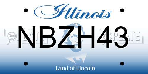 NBZH43 Illinois License Plate