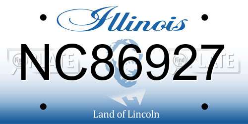 NC86927 Illinois License Plate