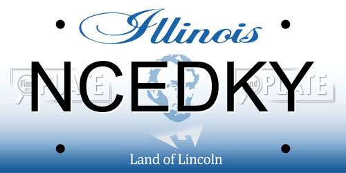 NCEDKY Illinois License Plate